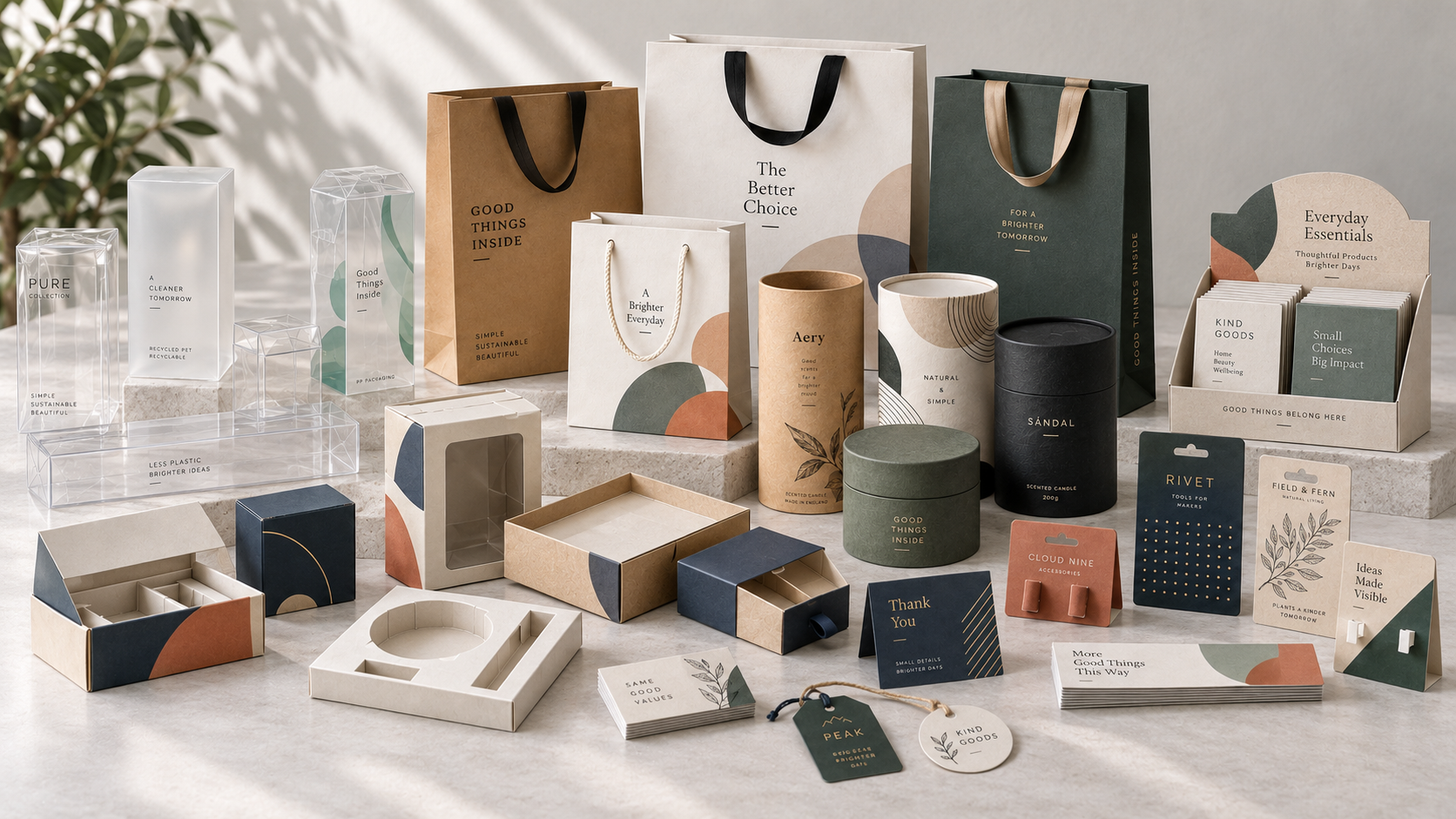 An original coordinated packaging concept across carton, tube, bag and clear pack